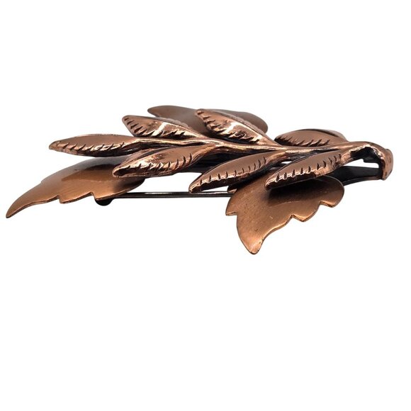 Vtg Brooch Leaf Copper Matisse Renoir Autumn Fall Whimsigoth Fairy Cottage Pin - Picture 10 of 10